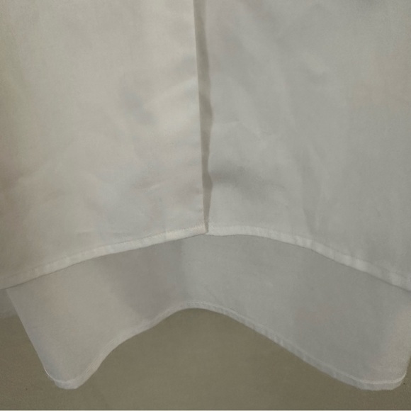 White 3/4 Sleeve Button Down Shirt with Pleated Design - Picture 12 of 16